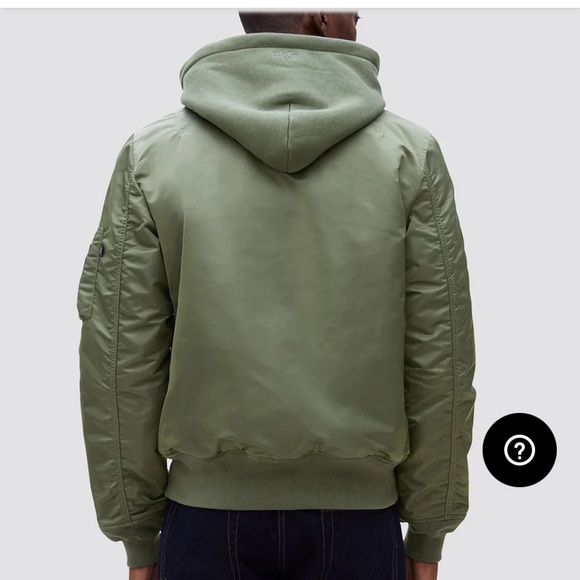 NWOT Alpha Industries MA-1 Natus Bomber Jacket with Removable Hood Size Large - Picture 3 of 16